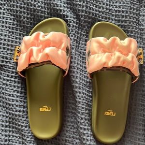 Fendi satin slides